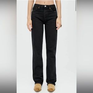 RE/DONE Black 90s High Rise Loose Jeans